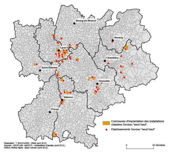 Site Seveso région Rhône-Alpes