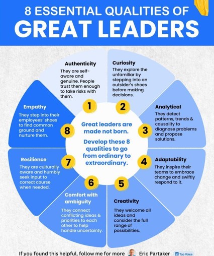 8 qualités essentiels en tant que bon leader management de transition