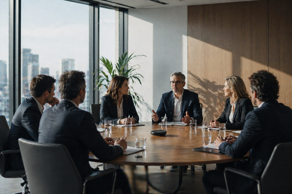 Réunion de CODIR autour d'une table ronde