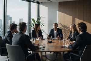 Réunion de CODIR autour d'une table ronde