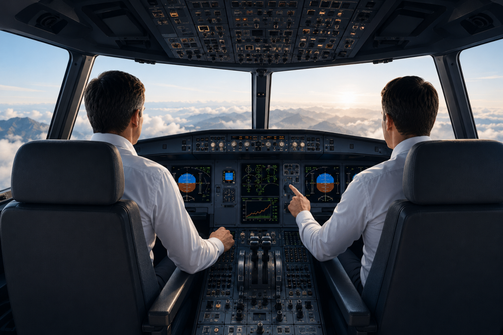 Cockpit avec deux sièges dirigeant / DAF de transition