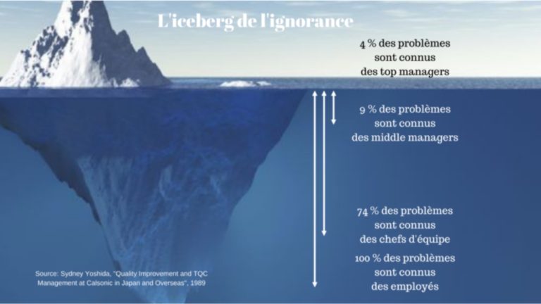Image de l'iceberg de l'ignorance - Momen management de transition