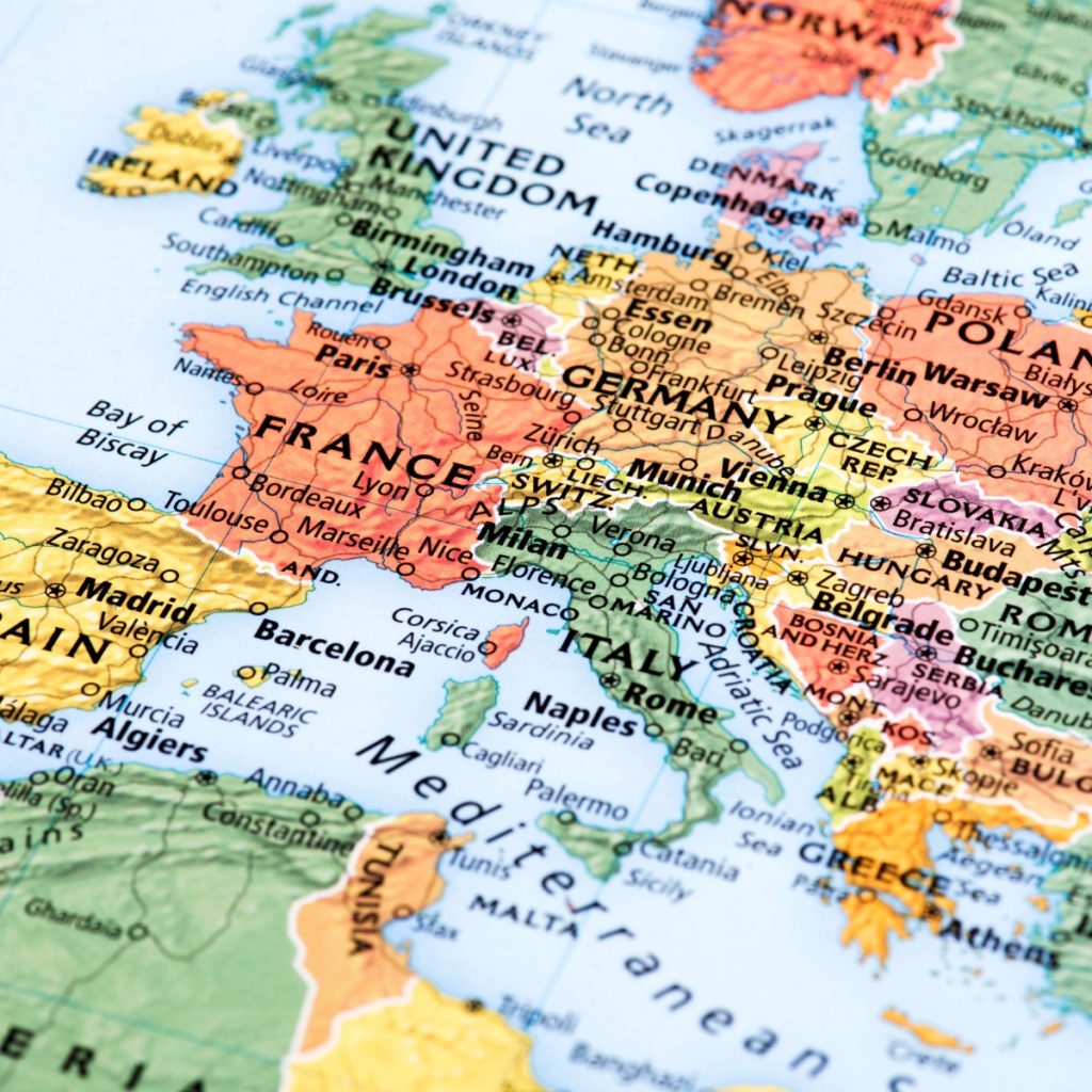 Image d'une carte de l'Europe