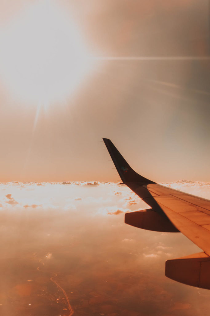 aircraft wing in flight